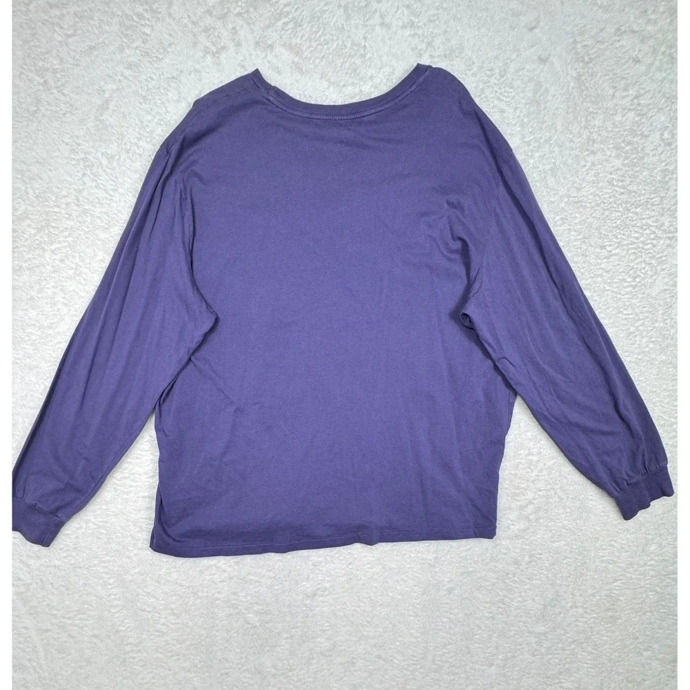 Polo Ralph Lauren T-Shirt Mens XXL Purple Preppy Long Sleeve Cotton Logo